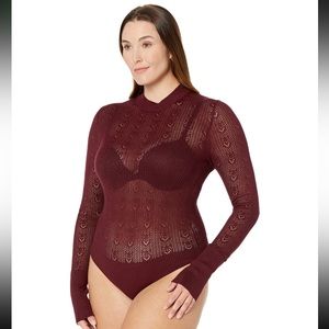 NWT Free People Açaí Berry Sunday Best Bodysuit size M $68 Retail